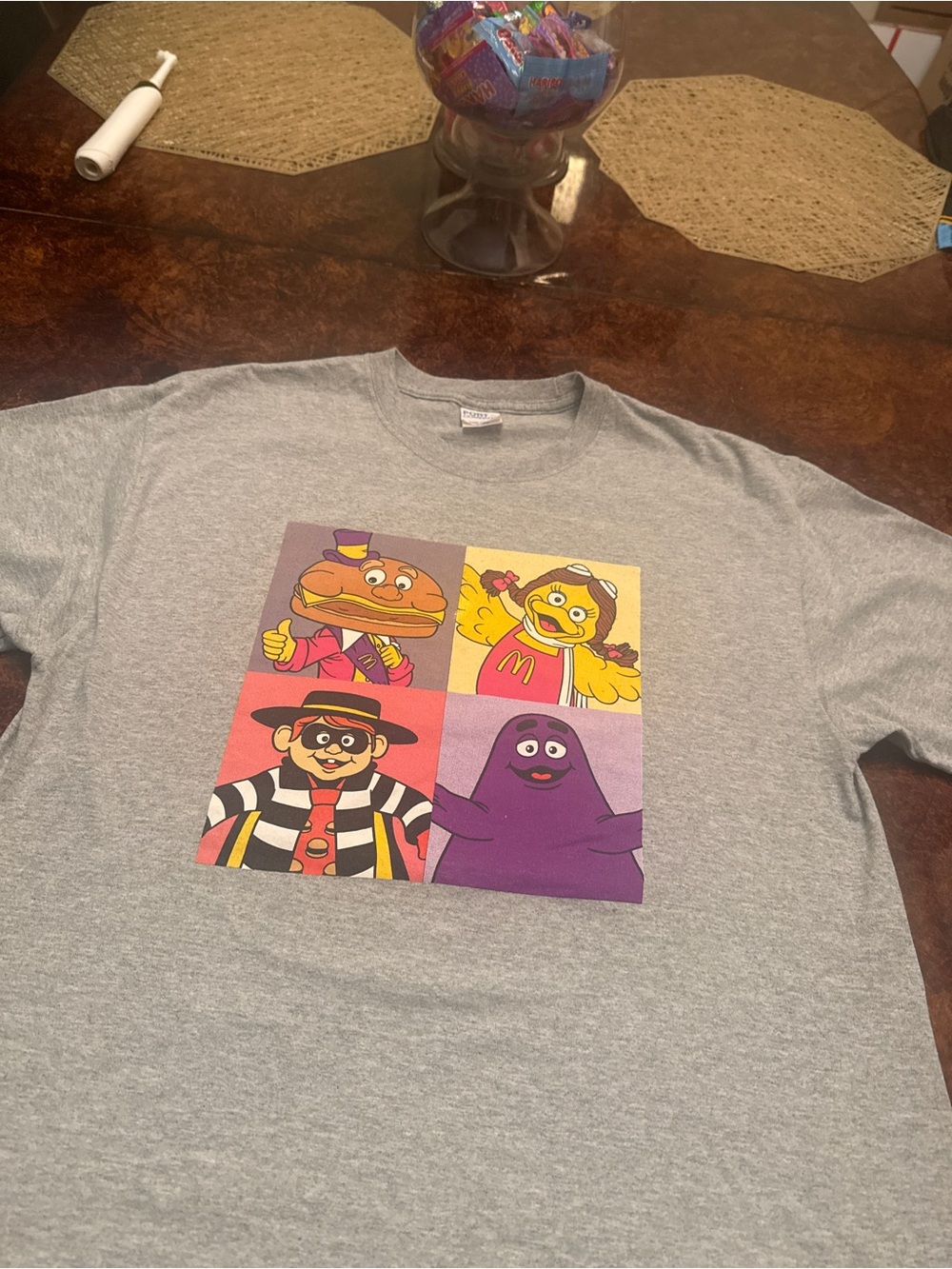 McDonald's Gray Short Sleeve Tee with McDonaldland Characters